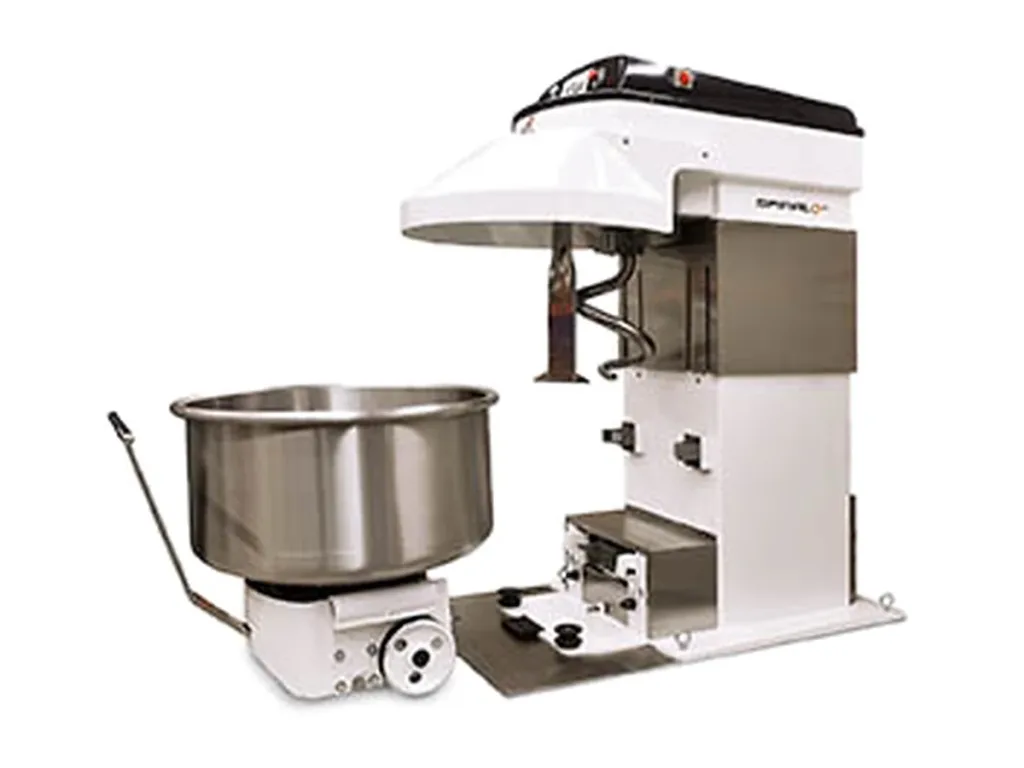 Amasadora de espiral con artesa extraíble Sinmag para panadería, cuba inox y control frontal