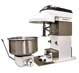 Amasadora de espiral con artesa extraíble Sinmag para panadería, cuba inox y control frontal